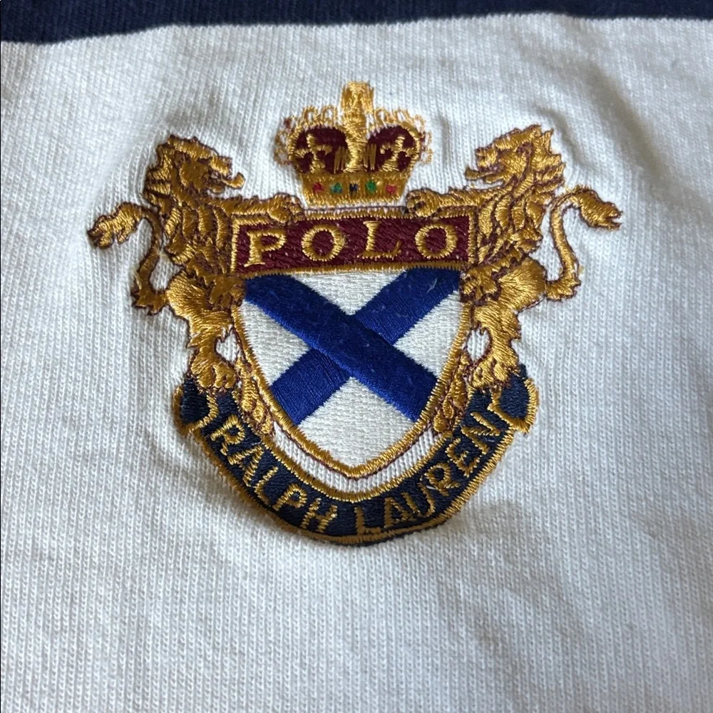 Ralph Lauren Classic Navy and Cream rugby shirt - Picture 4 of 8